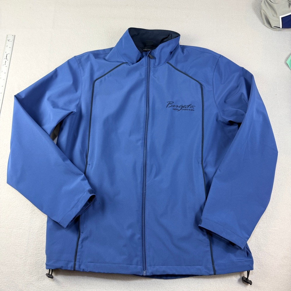 North End Mens Borgata Casino Softshell Windbreaker Jacket Blue Zip Size L Large